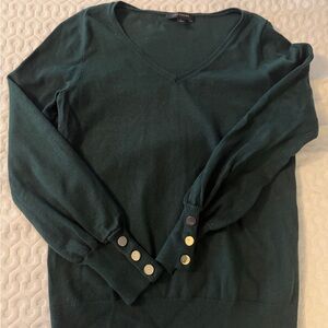Ann Taylor Green V-Neck Sweater